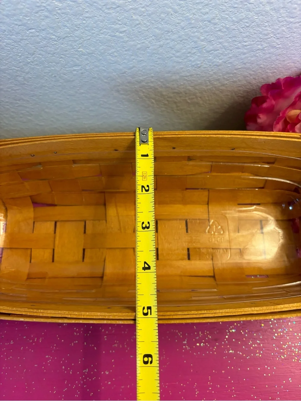 Vintage Longaberger 2000 Cracker Basket with Plastic Protector
